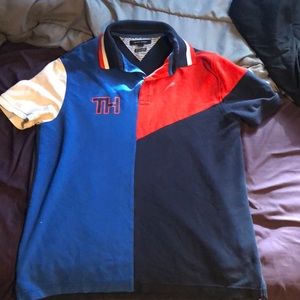 tommy hilfiger polo. Red, White, Navy, Blue. Size LG